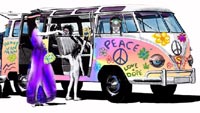 VW microbus hippie style